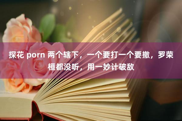 探花 porn 两个辖下，一个要打一个要撤，罗荣桓都没听，用一妙计破敌
