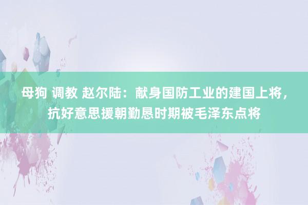 母狗 调教 赵尔陆：献身国防工业的建国上将，抗好意思援朝勤恳时期被毛泽东点将