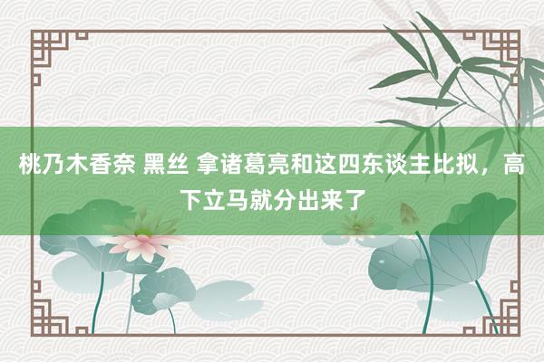 桃乃木香奈 黑丝 拿诸葛亮和这四东谈主比拟，高下立马就分出来了
