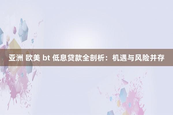 亚洲 欧美 bt 低息贷款全剖析：机遇与风险并存