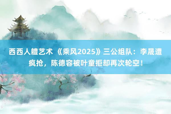 西西人軆艺术 《乘风2025》三公组队：李晟遭疯抢，陈德容被叶童拒却再次轮空！