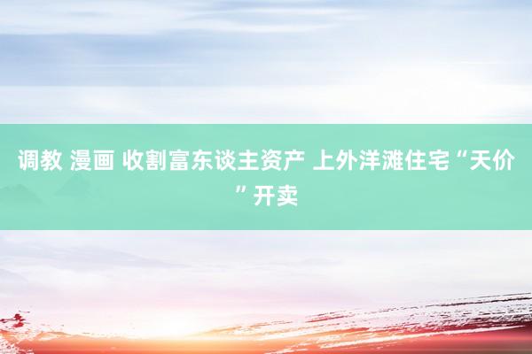 调教 漫画 收割富东谈主资产 上外洋滩住宅“天价”开卖