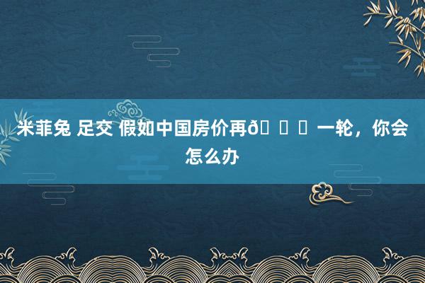 米菲兔 足交 假如中国房价再📈一轮，你会怎么办