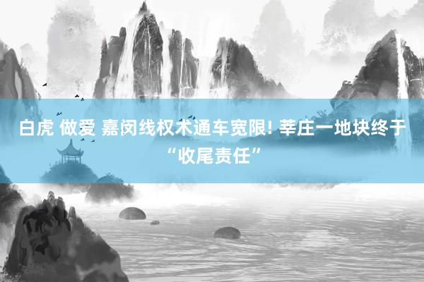 白虎 做爱 嘉闵线权术通车宽限! 莘庄一地块终于“收尾责任”