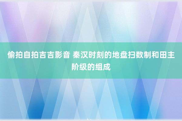 偷拍自拍吉吉影音 秦汉时刻的地盘扫数制和田主阶级的组成