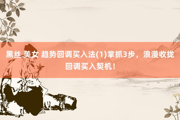 黑丝 美女 趋势回调买入法(1)掌抓3步,浪漫收拢回调买入契机!
