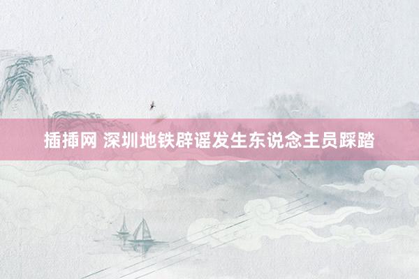 插揷网 深圳地铁辟谣发生东说念主员踩踏